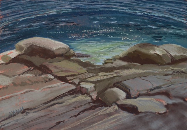 Pastel Study of Pemaquid Rocks