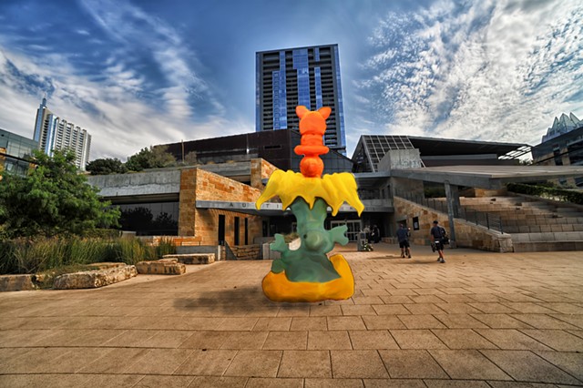 Inflatable sculpture installation proposal for Austin City Hall