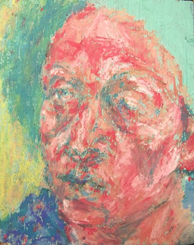 "Portrait From My Imagination But Also Partly My Mom Who's Face Is Part Of My Inner Face Palette" 