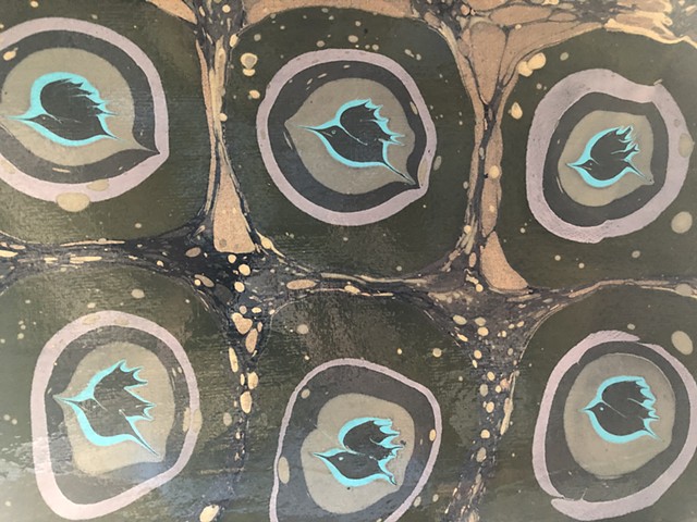 marbled paper birds