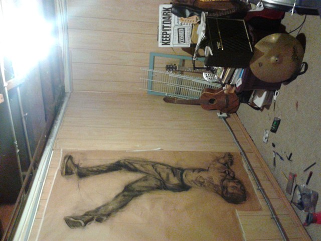 drawing in the basement