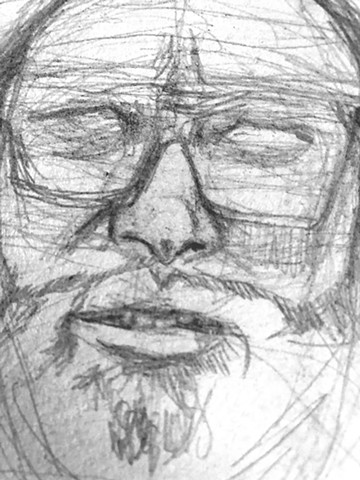 detail of pencil drawing
