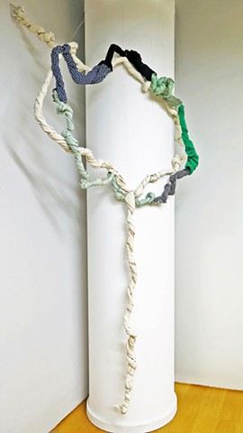 Twisted6, wall-pillar installation