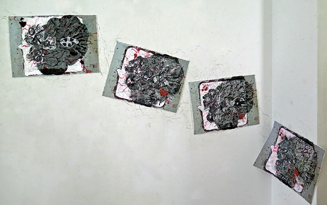 Installation with wall-drawing