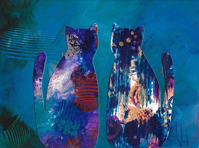 Two Blue Cats - SOLD