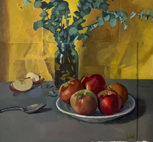 Bowl of Apples and Eucalyptus  by LYNN WOODS