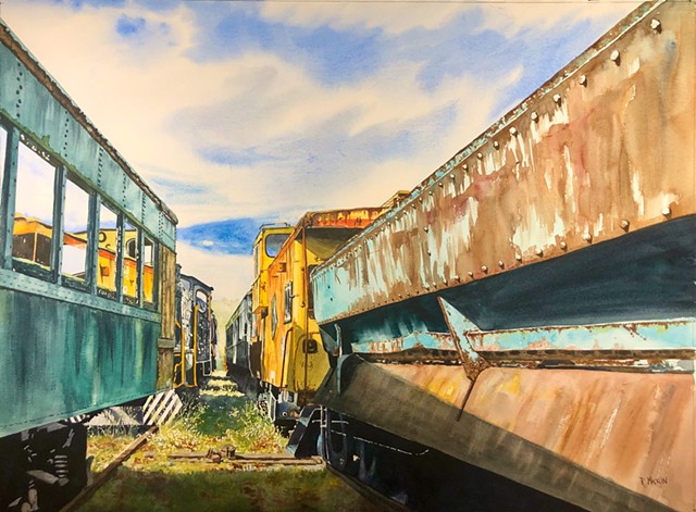 Train Window II by RON MACKLIN