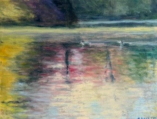 Along the Lullwater, Prospect Park  by MARGARET LEVESON