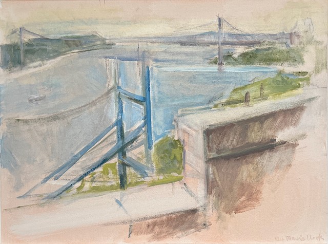 View with Scaffolding and Bridge by MARCIA CLARK