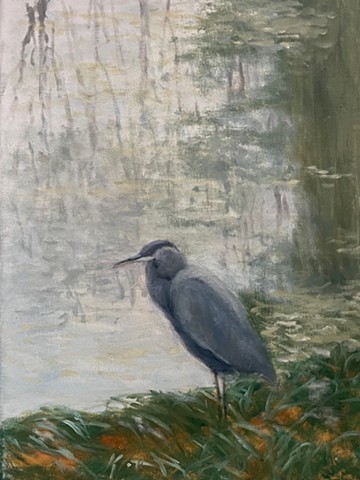 Huddled Heron  by MARGARET LEVESON