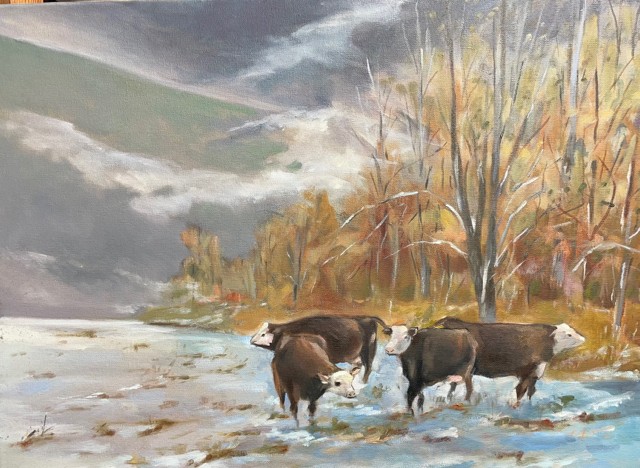Cattle in Winter by ROBERT AXELROD