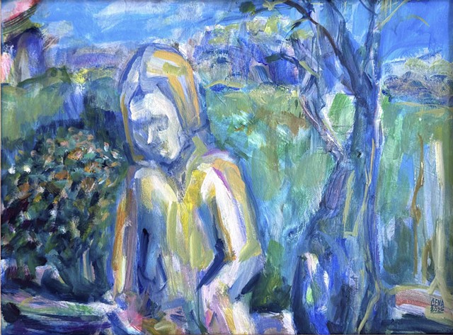 Girl in a Garden by CENA POHL CRANE