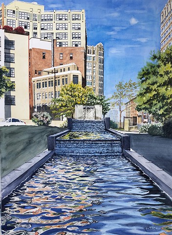 Caspouto Park (Tribeca NYC )  by RON MACKLIN