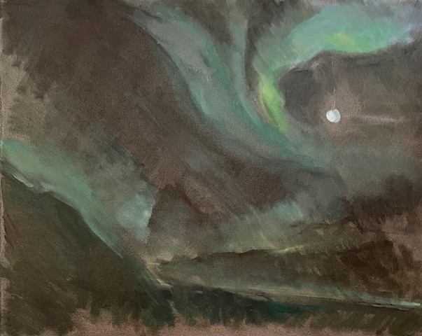 Aurora with Moon by MARCIA CLARK