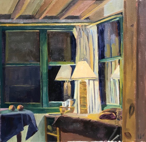 Camp Interior, Night  by LYNN WOODS