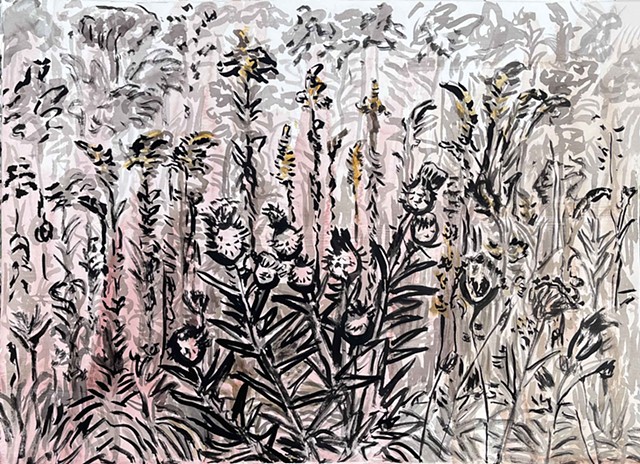 Thistles, QueenAnne's Lace, Goldenrod by GAIL FREUND