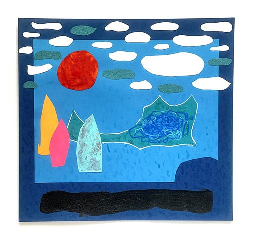 Red Sun Over Hidden Lake  by JOANNE BARHAM