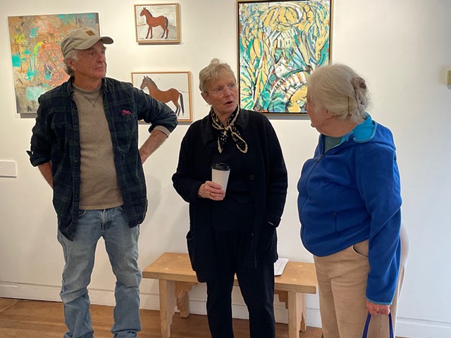 opening reception with Neil Driscoll, Louise Kalin, Marcia Clark. Photo: RK Mills