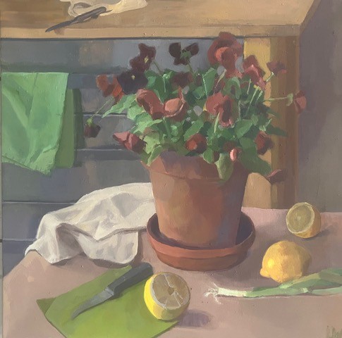 Flowers w/ Lemons & Ikea Kitchen Cabinet by LYNN WOODS