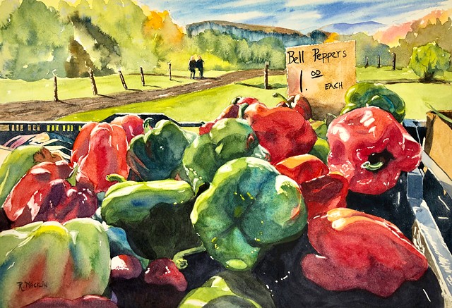 Bell Peppers at Round Barn by RON MACKLIN