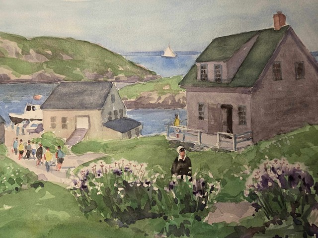 Village Ferry Pier by RAY CURRAN