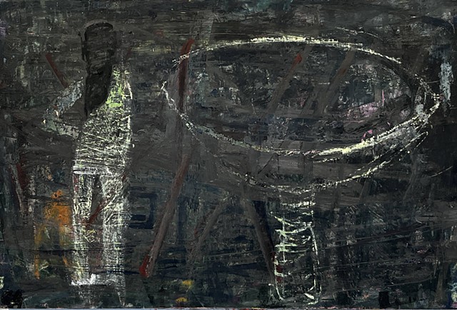 Figure with Bird Bath by PATRICE LORENZ