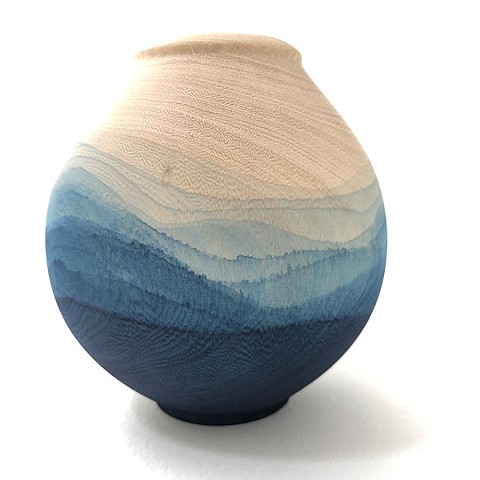 watercolour, hollow form, turned wood, woodturner, wilderness, wood turning, poverty bush