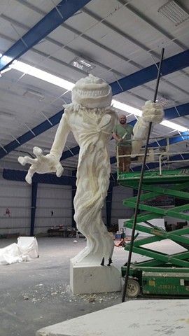 Enormously tall Halloween sculpture for Six Flags New Jersey's Frightfest.