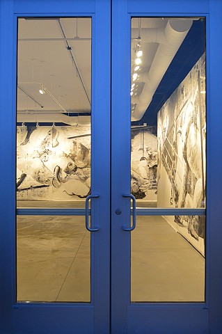 view of DECKLE LOG outside gallery doors