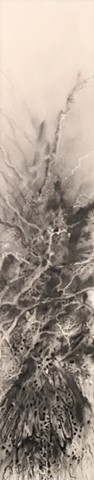 Charcoal drawing on embossed paper