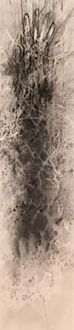 Charcoal drawing on embossed paper