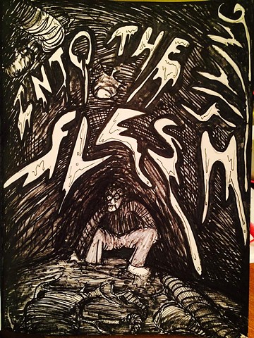 Into the Living Flesh, pen and ink on archival journal paper