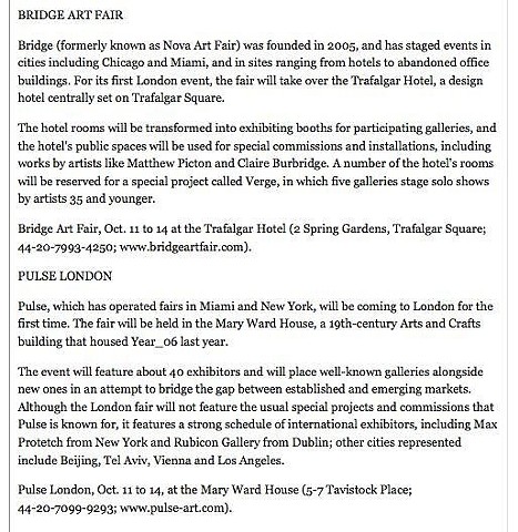 Bridge London '07, New York Times Article on the Fair, Part 2