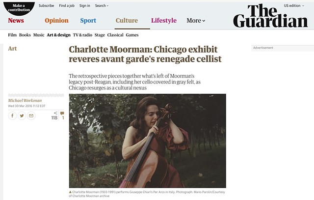 Guardian US Article on Charlotte Moorman & the Chicago Avant-Garde, Part 1 