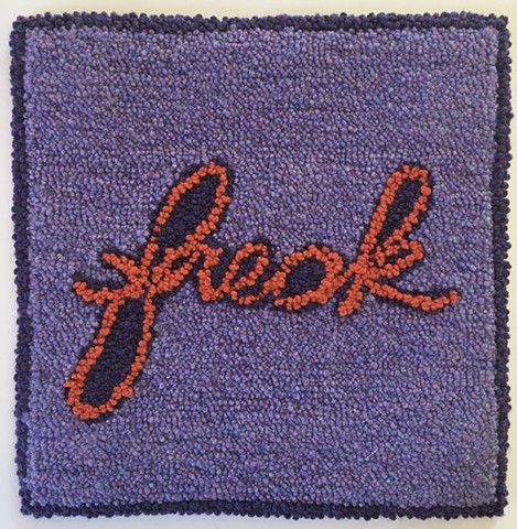 Textile Art text-based Rughooking Punchhook