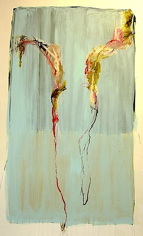 "Paired Water Falls", Acrylic on 
Paper, 2010, 20
' x 30
Framed