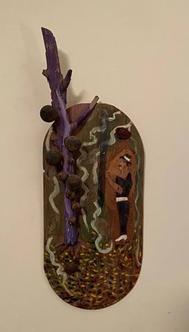 outsider, Outsider Artist, Outsider Art, Art, Self-Taught, Sculpture, Abstract Sculpture, Wood Carving, Metal Sculpture, Grandpa Pfriender, Andrew Pfriender, Grandpa Andrew Pfriender, Painted Sculpture, Figurative Sculpture, Summer Time N the Living Is Ea