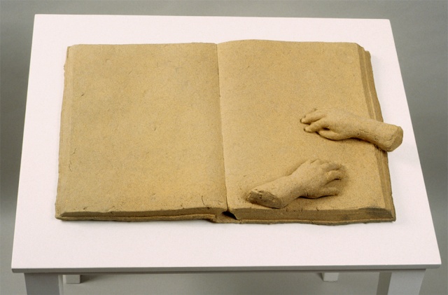 Small Hands on Book, sculpture