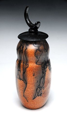 Burnt Orange Jar with Horn lid