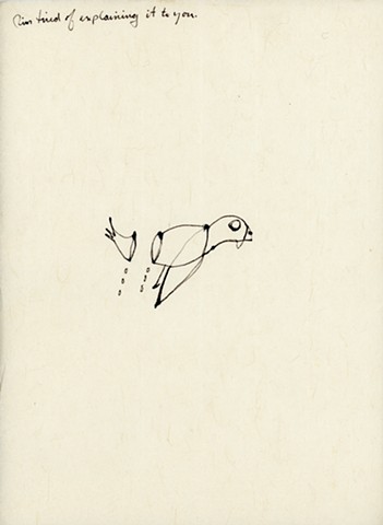 drawing of a cut bird by by betsy heistand jones when she attended the cooper union art brut outsider art drawing line drawing japanese paper 