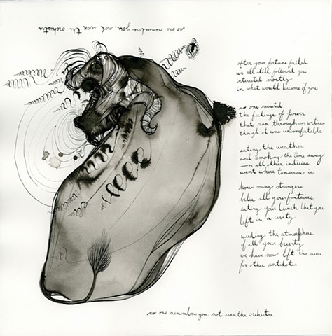 caligraphy poem ink drawing of a bull with flourishes animal flourishes calligraphy ink painting by betsy heistand jones betsy jones cooper union