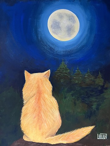 El gato y la luna