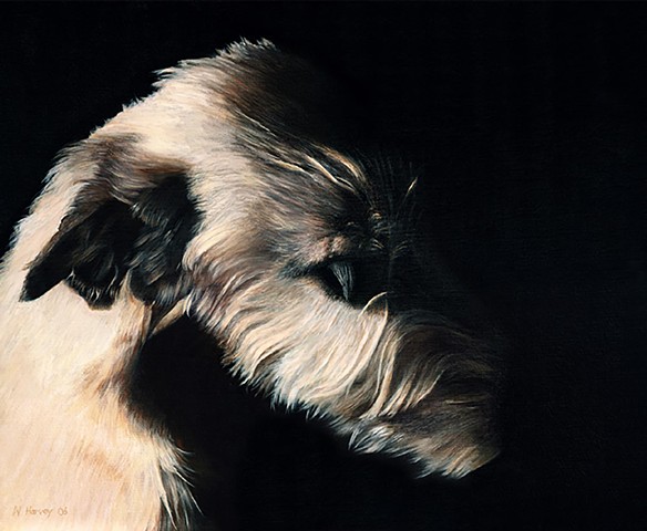 Gentle Pup, Irish wolfhound oil painting