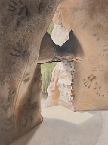 Bandelier National Monument painting, native Indian pueblo painting