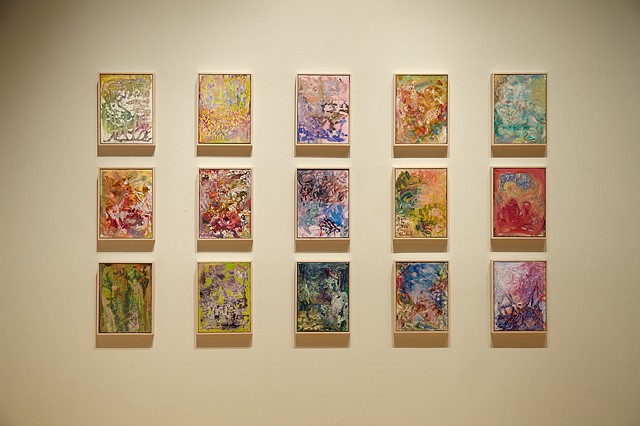 Grid of 15 paintings