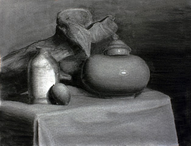 7. Beginning Drawing 
Homework Assignment- Full Value Still Life
Student Work