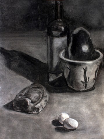 5. Beginning Drawing 
Homework Assignment- Full Value Still Life
Student Work