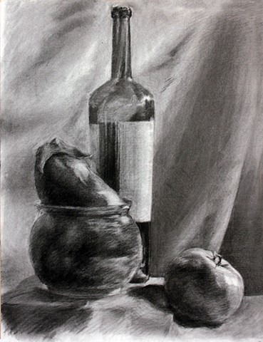 10. Advanced Drawing 
In-class exercise- Full Value Still Life
Student Work