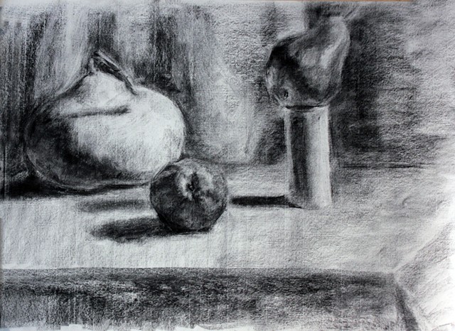 8. Intermediate Drawing 
In-class exercise- Full Value Still Life
Student Work