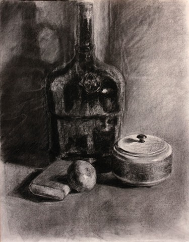 12. Advanced Drawing 
Homework Assignment- Full Value Still Life
Student Work